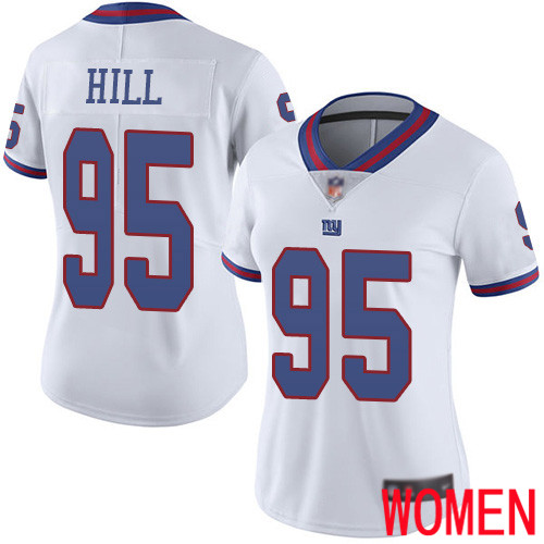Women New York Giants #95 B.J. Hill Limited White Rush Vapor Untouchable Football NFL Jersey